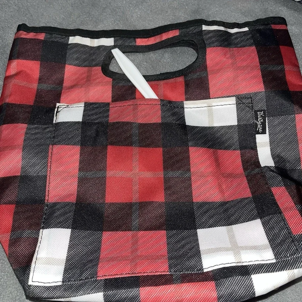 Thirty-One Go To Thermal Lunch Bag Cooler Tote Check Mate Red Plaid 31 Go